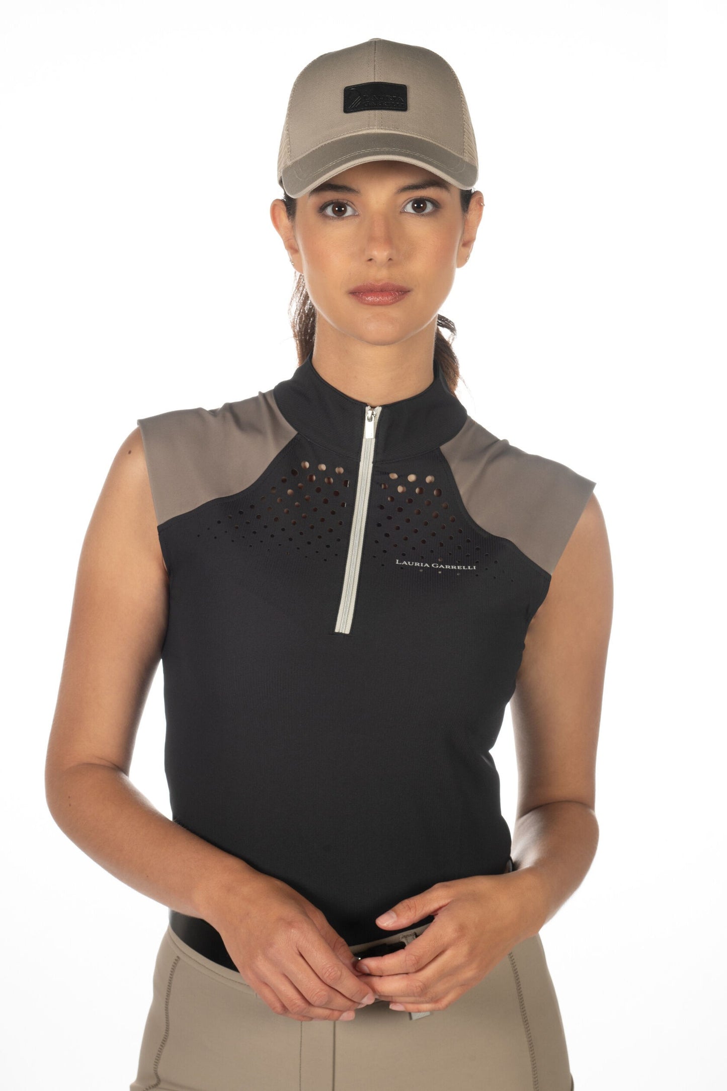 Lauria Garrelli Amalfi Top in Black / Beige