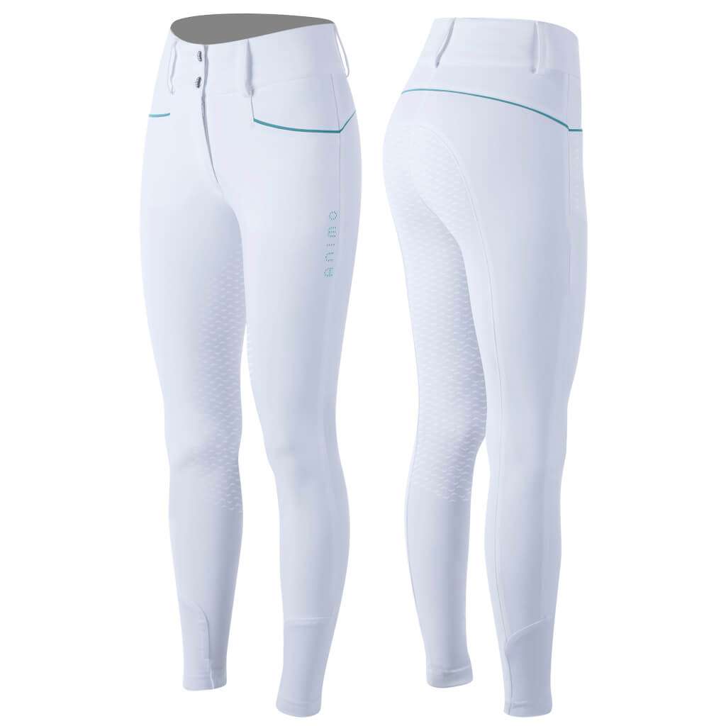 Animo Breeches Ladies's Noley Full-Grip V3 - White and Lago -  (IT40)